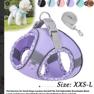 🦋 Purple dog harness with leash